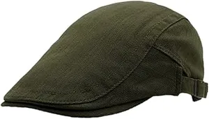 Baumwolle Herren Newsboy Schiebermütze Flatcap Tellermütze Schlägermütze Gatsby Ivy Barett Cap Sommer Atmungsaktiv Verstellbare Vintage Cabbie Cap 57-61CM